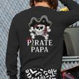 Pirate Papa Costume Jolly Roger Crossbones Pirate Dad Long Sleeve T-Shirt Back Print