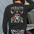Pirate Papa Skull Family Matching Costume Dad Grandpa Men Long Sleeve T-Shirt Back Print