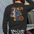 Pitbull Floral Dog Lover Vintage Flower Art Pitbull Mom Dad Long Sleeve T-Shirt Back Print