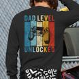 Pregnancy Announcement Dad Level Unlocked New Daddy Father Long Sleeve T-Shirt Back Print