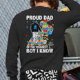 Proud Dad Of The Toughest Boy Autism Awareness Father Autism Long Sleeve T-Shirt Back Print