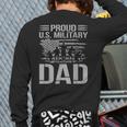 Proud Us Military Dad Father's Day For Dad Grandpa Veteran Long Sleeve T-Shirt Back Print