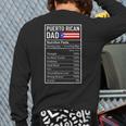 Puerto Rican Dad Nutrition Facts Pride Father's Day Long Sleeve T-Shirt Back Print