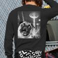 Pug Alien UFO Taking a Selfie Dog Mom Dad Long Sleeve T-Shirt Back Print Pug Alien UFO Taking a Selfie Dog Mom Dad Long Sleeve T-Shirt Back Print