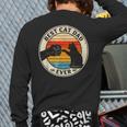 Retro Cat Dad Ever Cats Lovers For Men Women And Kids Long Sleeve T-Shirt Back Print