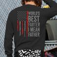 Retro Dad World's Best Farter I Mean Father Vintage Flag Usa Long Sleeve T-Shirt Back Print