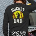Retro Daddy Bucket Dad Softball Girl Long Sleeve T-Shirt Back Print Retro Daddy Bucket Dad Softball Girl Long Sleeve T-Shirt Back Print