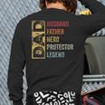 Retro Husband Father Hero Protector Legend Father Day Dad Long Sleeve T-Shirt Back Print
