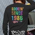 Rockin' Since 1986 Vintage Rockstar 40th Birthday Mom Dad 40 Long Sleeve T-Shirt Back Print