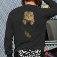Scottish Fold Cat Pocket Cat Mom Cat Dad Cat Lover Long Sleeve T-Shirt Back Print Scottish Fold Cat Pocket Cat Mom Cat Dad Cat Lover Long Sleeve T-Shirt Back Print
