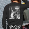 Siberian Husky Alien UFO Taking a Selfie Dog Mom Dad Long Sleeve T-Shirt Back Print