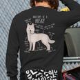 Siberian Husky Dog Anatomy Pet Mom Cute Dog Dad Men Women Kids Long Sleeve T-Shirt Back Print