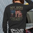 My Son Has Your Back Marine Dad Camouflage Long Sleeve T-Shirt Back Print