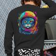 Space Cat Mom Cat Dad Men Women Kids Astronaut Space Long Sleeve T-Shirt Back Print