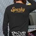 Sparky Electrician Lineman Dad Retro Vintage Novelty Long Sleeve T-Shirt Back Print