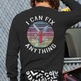 Swiss Army Knife DIY Dad Fathers Day Fix Anything Handyman Long Sleeve T-Shirt Back Print