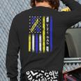 T21 Dad American Flag Down Syndrome Awareness Long Sleeve T-Shirt Back Print