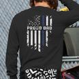 Thin Blue Line Proud Dad Police Family T-Shirt Long Sleeve T-Shirt Back Print