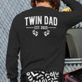 Twin Dad Est 2025 Father Of Twins New Daddy Father's Day Long Sleeve T-Shirt Back Print
