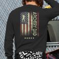 USA American Flag Archery Dad Long Sleeve T-Shirt Back Print