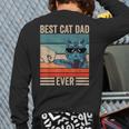 Vintage Best Cat Dad Ever Bump Fist Father's Day Cat Daddy Long Sleeve T-Shirt Back Print