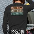 Vintage Grill Dad Grilling Chilling Refilling Long Sleeve T-Shirt Back Print