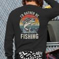Vintage I'd Rather Be Fishing Graphic Bass Dad Boy Men Long Sleeve T-Shirt Back Print Vintage I'd Rather Be Fishing Graphic Bass Dad Boy Men Long Sleeve T-Shirt Back Print