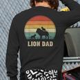Vintage Lion Dad Father Grandpa Father's Day Long Sleeve T-Shirt Back Print