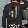 Vintage USA Flag Korea Taekwondo Training Dad Silhouette Long Sleeve T-Shirt Back Print