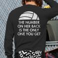 Volleyball Dad MoM Daughter Back Number Long Sleeve T-Shirt Back Print