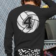 Volleyball Player 4 Volleyball Mom Dad Jersey Number 4 Long Sleeve T-Shirt Back Print