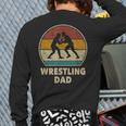 Wrestling Dad Vintage Wrestling Retro Wrestling Lover Long Sleeve T-Shirt Back Print