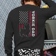 Yorkie Dog Vintage US American Flag Yorkie Dad Fathers Day Long Sleeve T-Shirt Back Print
