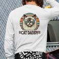 Cat Daddy Cool Ragdoll Cat Father's Day Retro Cat Dad Long Sleeve T-Shirt Back Print