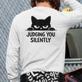 Cat For Cat Lover Mom Dad Cat Judging You Silently Long Sleeve T-Shirt Back Print