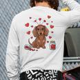 Cute Dachshund Valentine's Day Heart Love Dog Mom Dog Dad Long Sleeve T-Shirt Back Print
