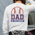 Dad Of Rookie 1st Birthday Baseball Theme Matching Party Long Sleeve T-Shirt Back Print
