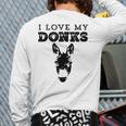 Donkey Mom Or Dad I Love My Donks Farmer Long Sleeve T-Shirt Back Print