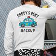 Father Son Daughter Daddy's Best Backup Father's Day Toddler Long Sleeve T-Shirt Back Print
