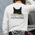 Women's Meowjong Cat Mahjong Chinese Game Cat Mom Dad Long Sleeve T-Shirt Back Print