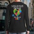 Autism Dad Of Autism Daughter Daddy Shirts Autistic Support Long Sleeve T-Shirt Back Print