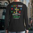 Autism Dad Son Father Autistic Kid Awareness Jesus Christian Long Sleeve T-Shirt Back Print