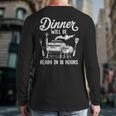 Bbq Men Smoking Meat Smoker Grilling Barbecue Dad Long Sleeve T-Shirt Back Print Bbq Men Smoking Meat Smoker Grilling Barbecue Dad Long Sleeve T-Shirt Back Print