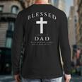 Blessed Dad Christian Men James 1 17 Scripture Quote Cross Long Sleeve T-Shirt Back Print