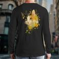 Calico Cat With Flowers For Mom Dad Women Men Kids Botanical Long Sleeve T-Shirt Back Print