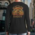 Captain Daddy Pirate Jolly Roger Flag Dad Halloween Long Sleeve T-Shirt Back Print