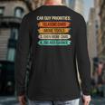 Car Guy Priorities Cars Garage Lover For Men Dad Long Sleeve T-Shirt Back Print