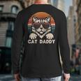 Cat Daddy Sunglasses Sunset Retro Fur Dad Papa Kitten Men Long Sleeve T-Shirt Back Print