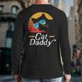 Cat Daddy Vintage 80s Style Cat Retro Sunglasses Distressed Long Sleeve T-Shirt Back Print