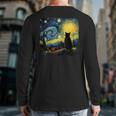 Cat Starry Night Van Gogh Cat For Cat Lover Cat Mom Cat Dad Long Sleeve T-Shirt Back Print